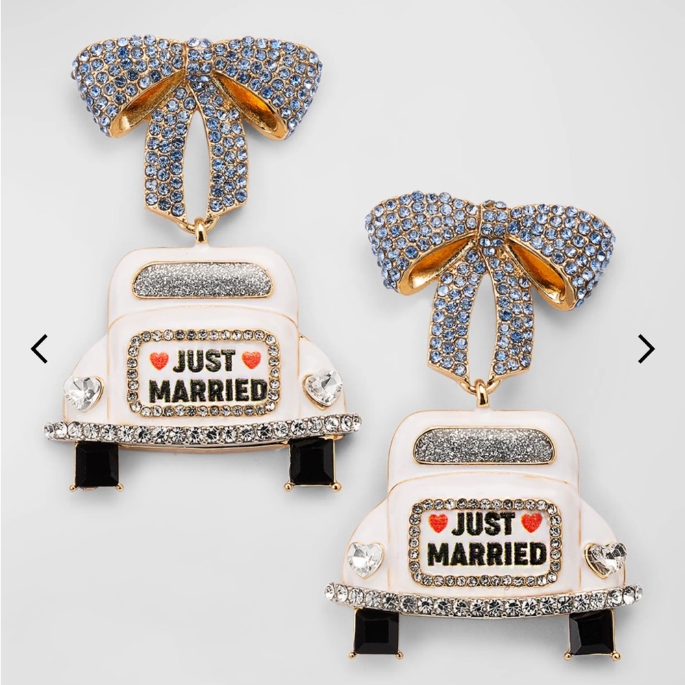 Bridal Earrings Just Married Wedding Earrings